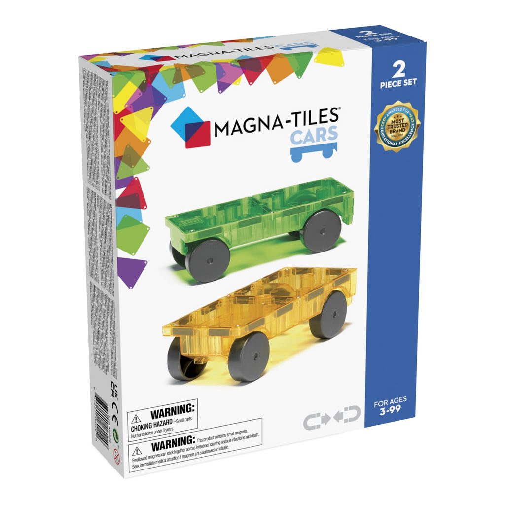 Magna-tiles 2 Pce Car Set Green & Yellow
