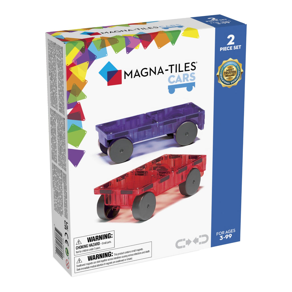 Magna-tiles 2 Pce Car Set Purple & Red