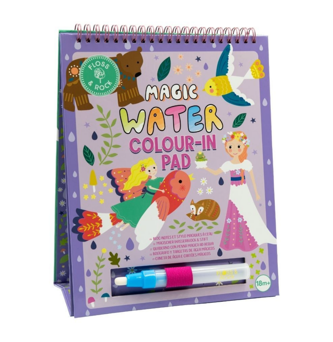 Alfombrilla Mágica De Agua Floss & Rock – Tema Construcción, Bolígrafo Reutilizable, 10 Tarjetas