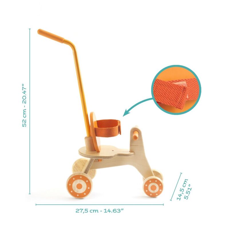 Pomea Wooden Tricycle With Handle