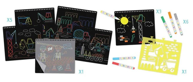 Floss & Rocks Chalkboard Sketch Construction