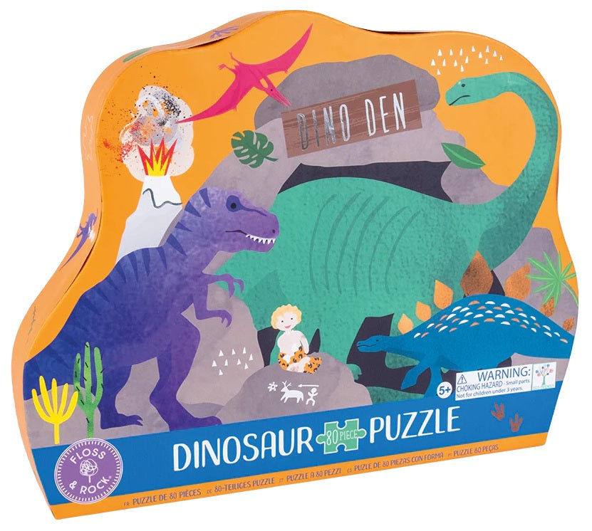Floss & Rocks Shaped Puzz Dinosaur 80 Pce