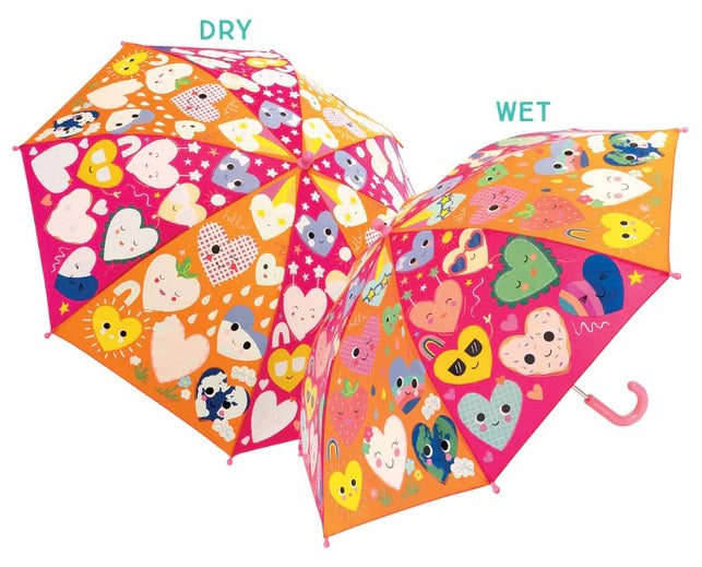 Colour Changing Umbrella Large Hearts
