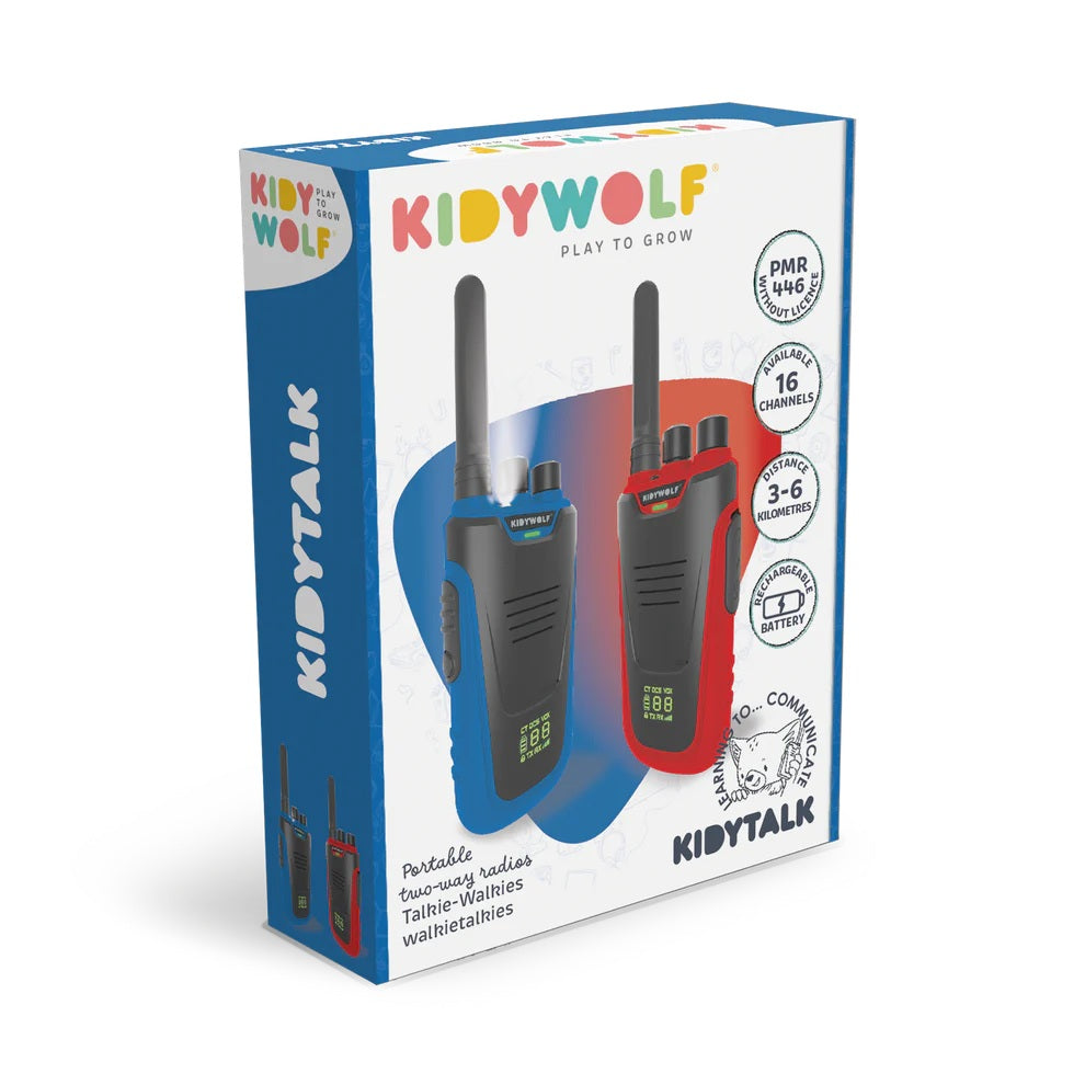 Kidytalk Long Range Walkie Talkie Blue Red