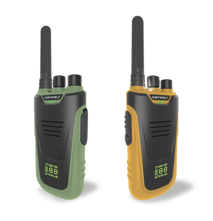 Kidytalk Long Range Walkie Talkies Green Orange