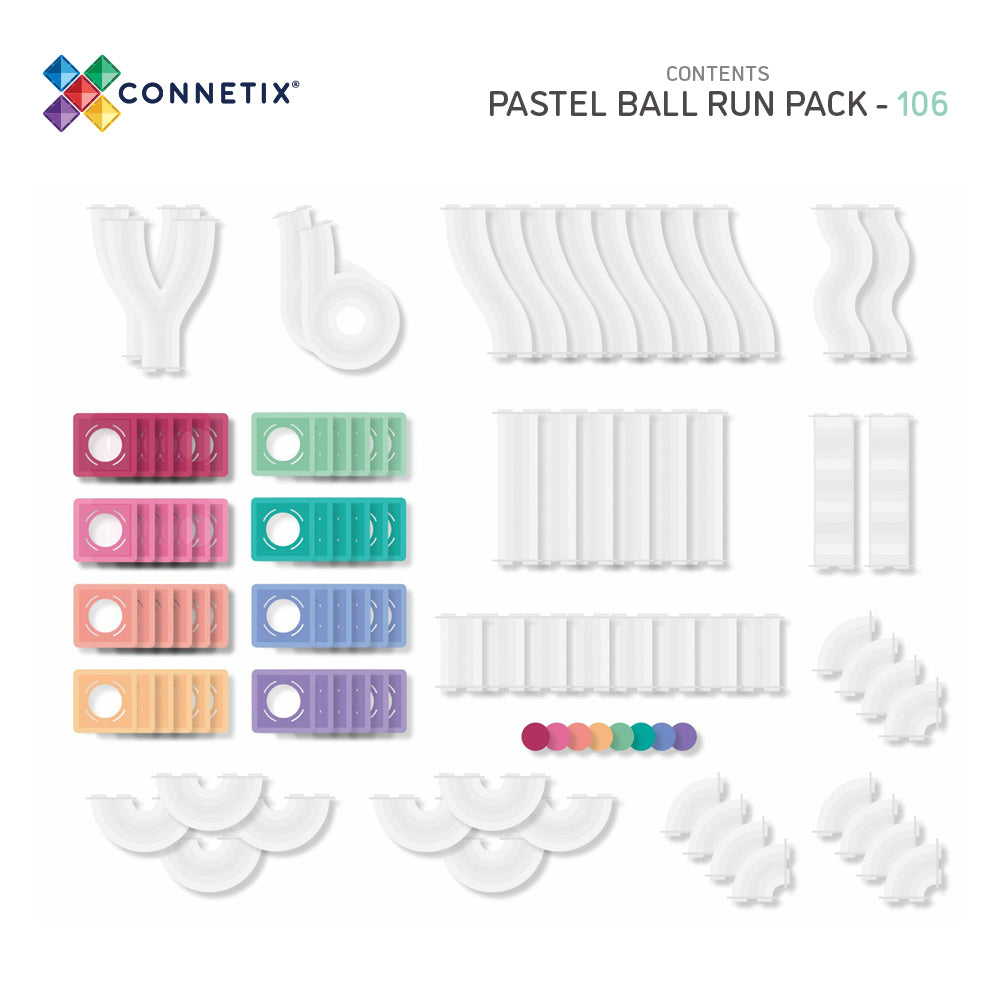 Connetix 106 Piece Pastel Marble Run