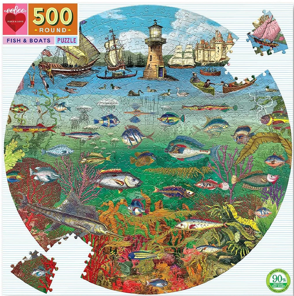 Eeboo 500 Pce Round Fish & Boats