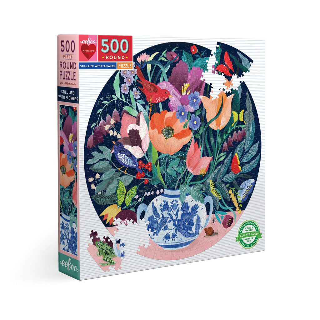 Eeboo 500 Pce Round Still Life With Flowers