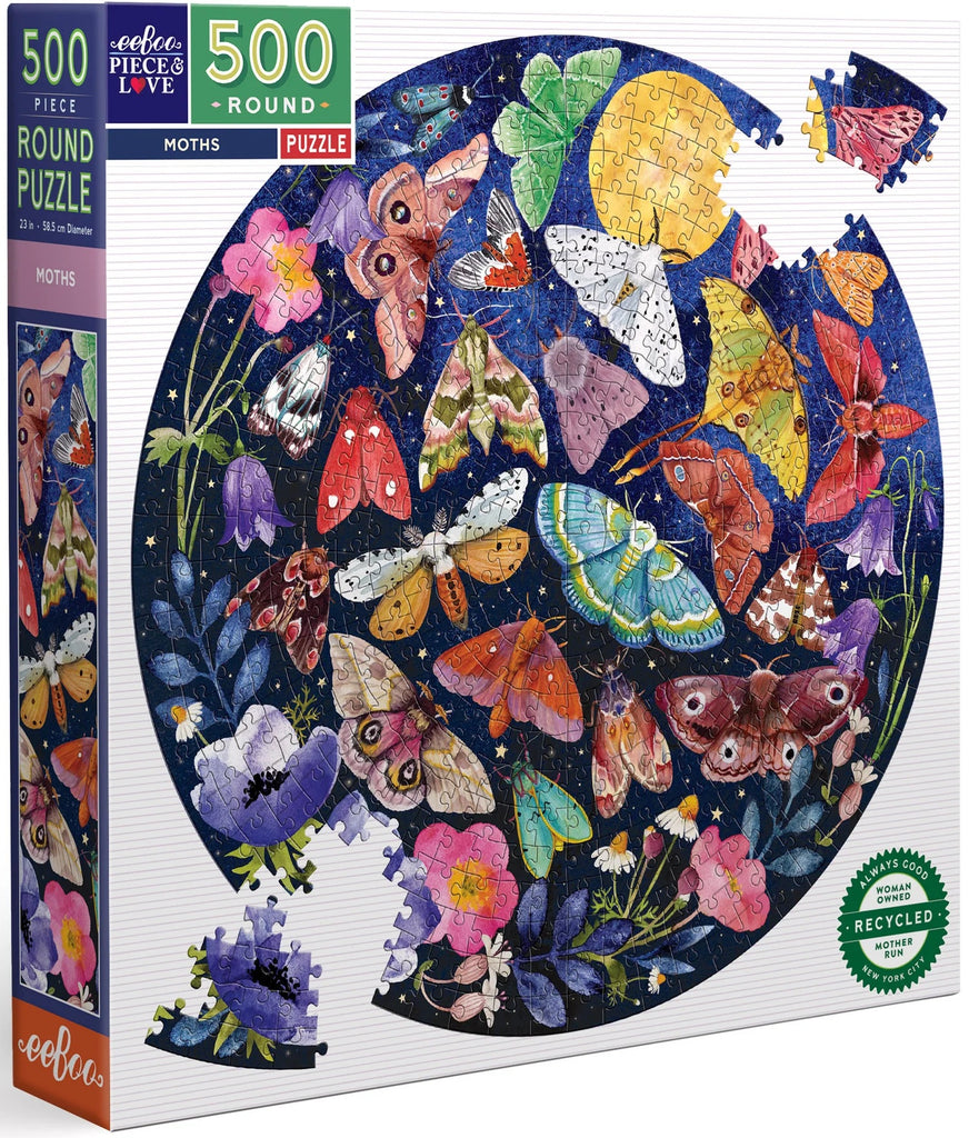 Eeboo 500 Pce Round Moths