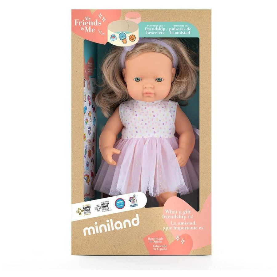 Miniland Mf&m 38cm Baby Girl Blonde Hair