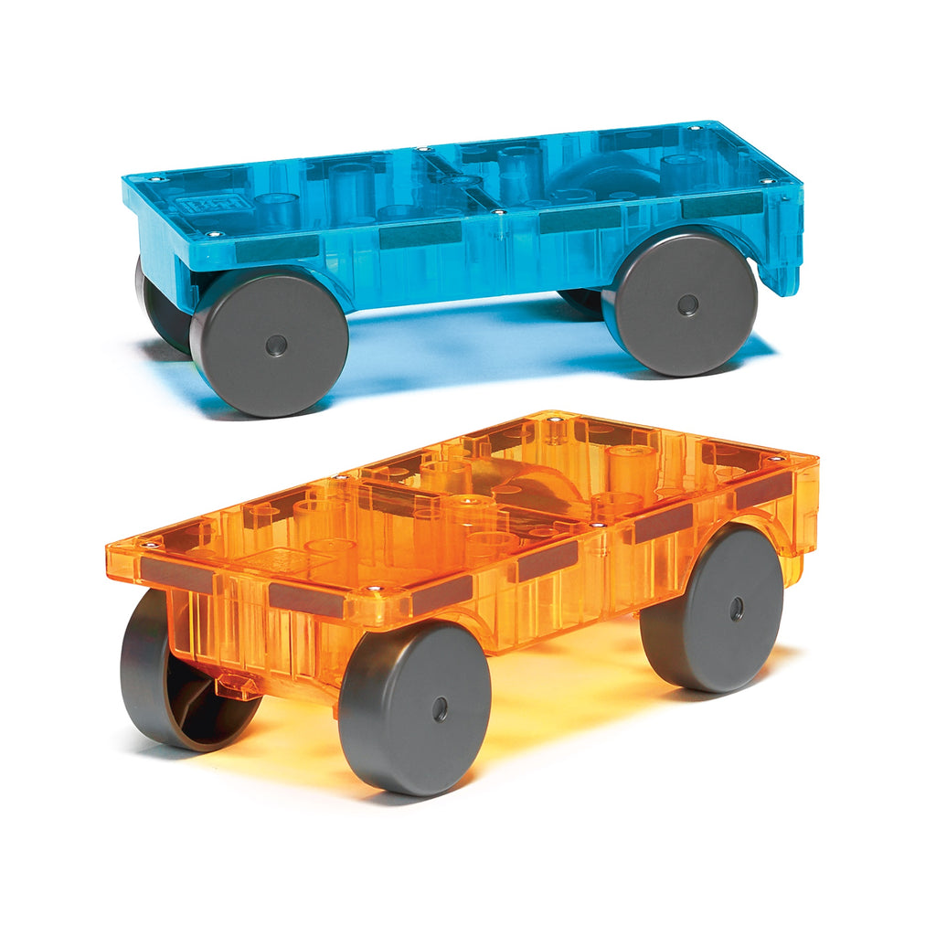 Magna-tiles 2 Pce Car Set Blue & Orange