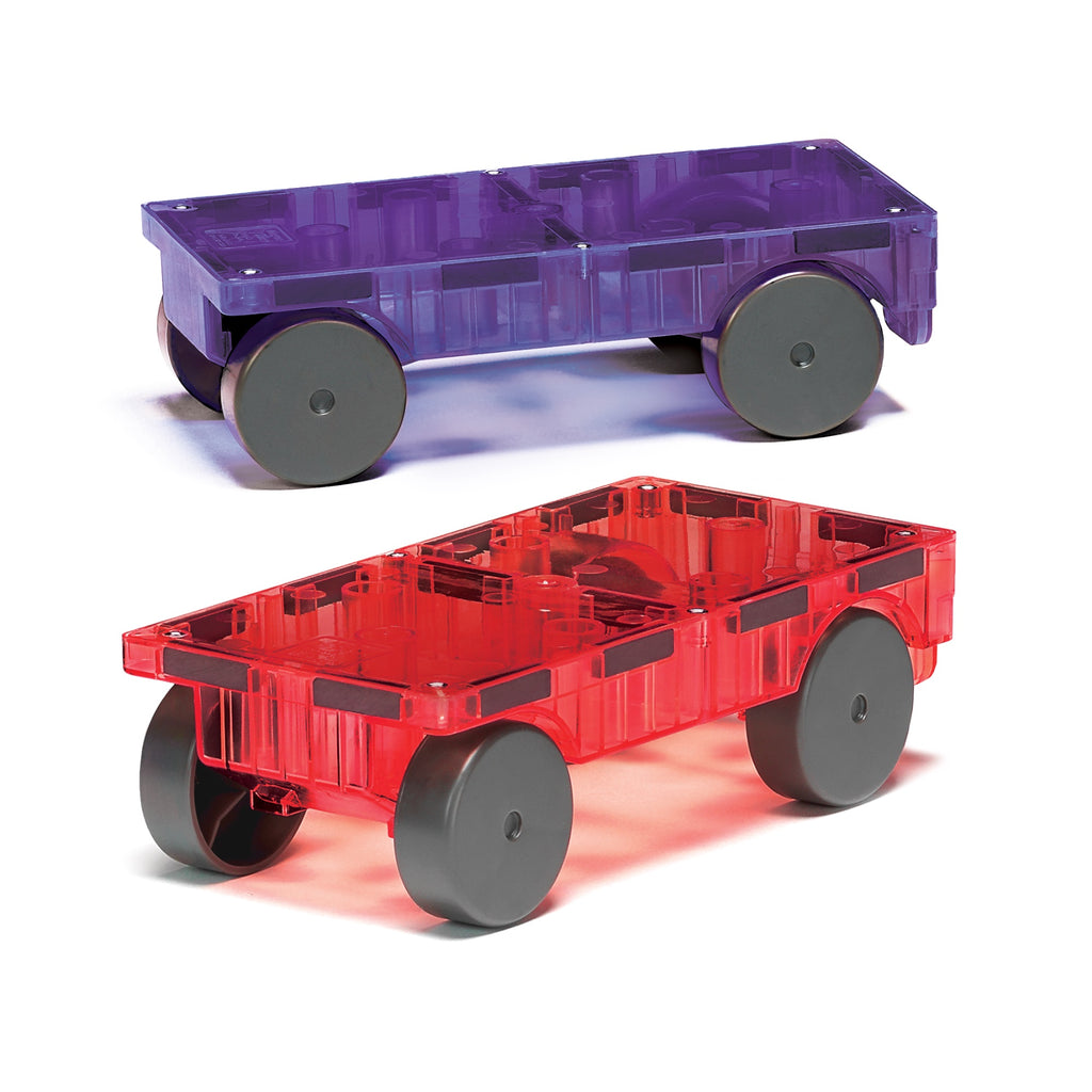 Magna-tiles 2 Pce Car Set Purple & Red