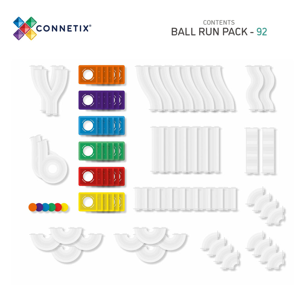 Connetix 92 Pce Rainbow Marble Run