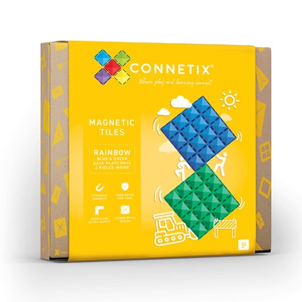 Connetix 2 Pce Base Plates Blue & Green