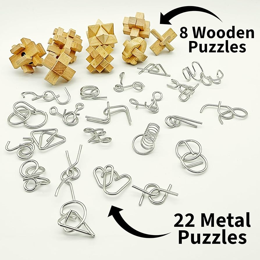 True Genius 30 Wood & Metal Puzzles