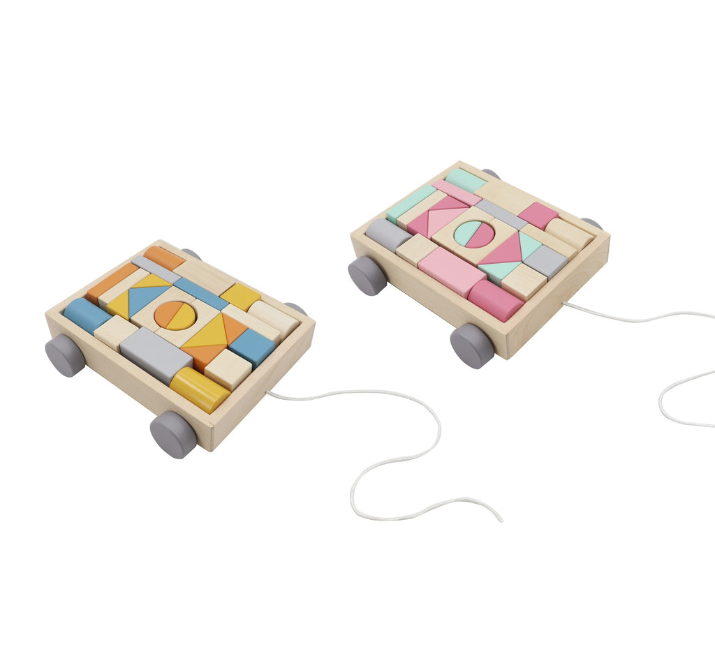 Wooden Blocks & Pull Along Cart