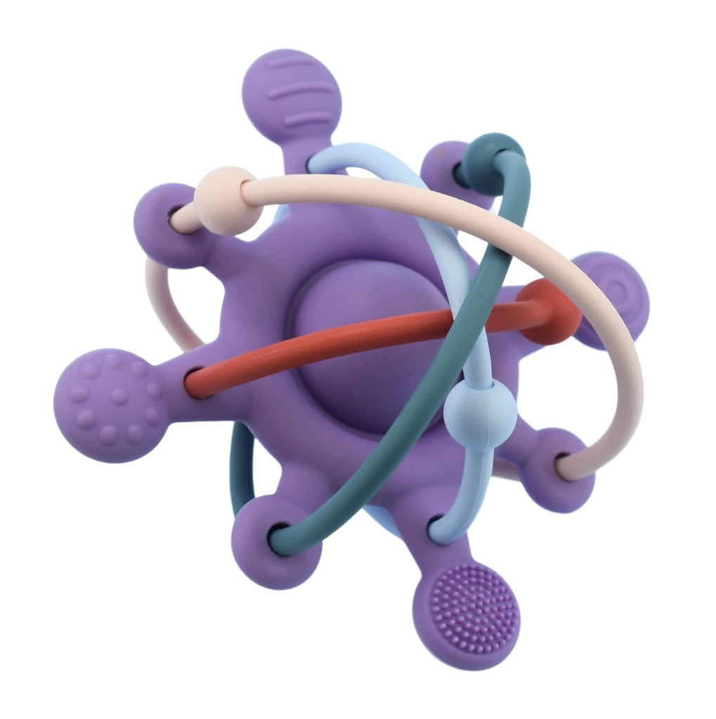 Silicone Space Rattle Teether Purple